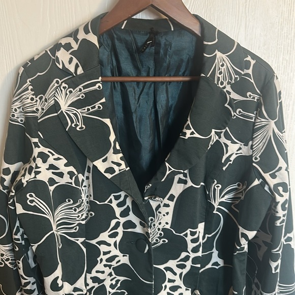 Lapis light summer patterned  fabric coat size L - Picture 5 of 7